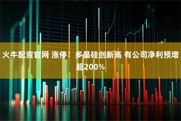 火牛配资官网 涨停！多晶硅创新高 有公司净利预增超200%